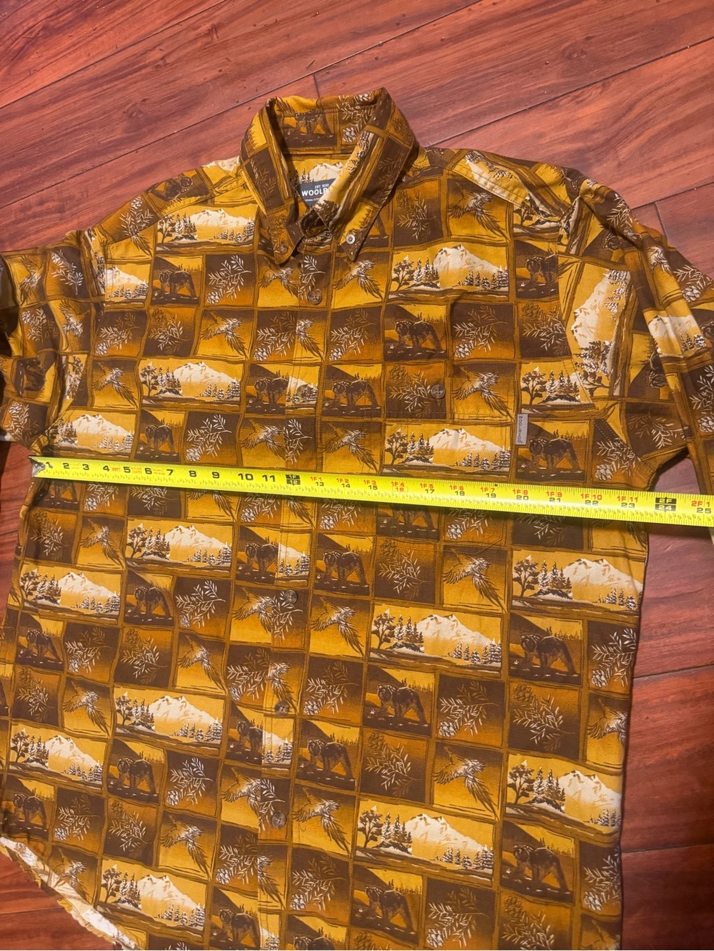 Woolrich Mustard Yellow Scenic Print Button-Down Shirt - Picture 4 of 11
